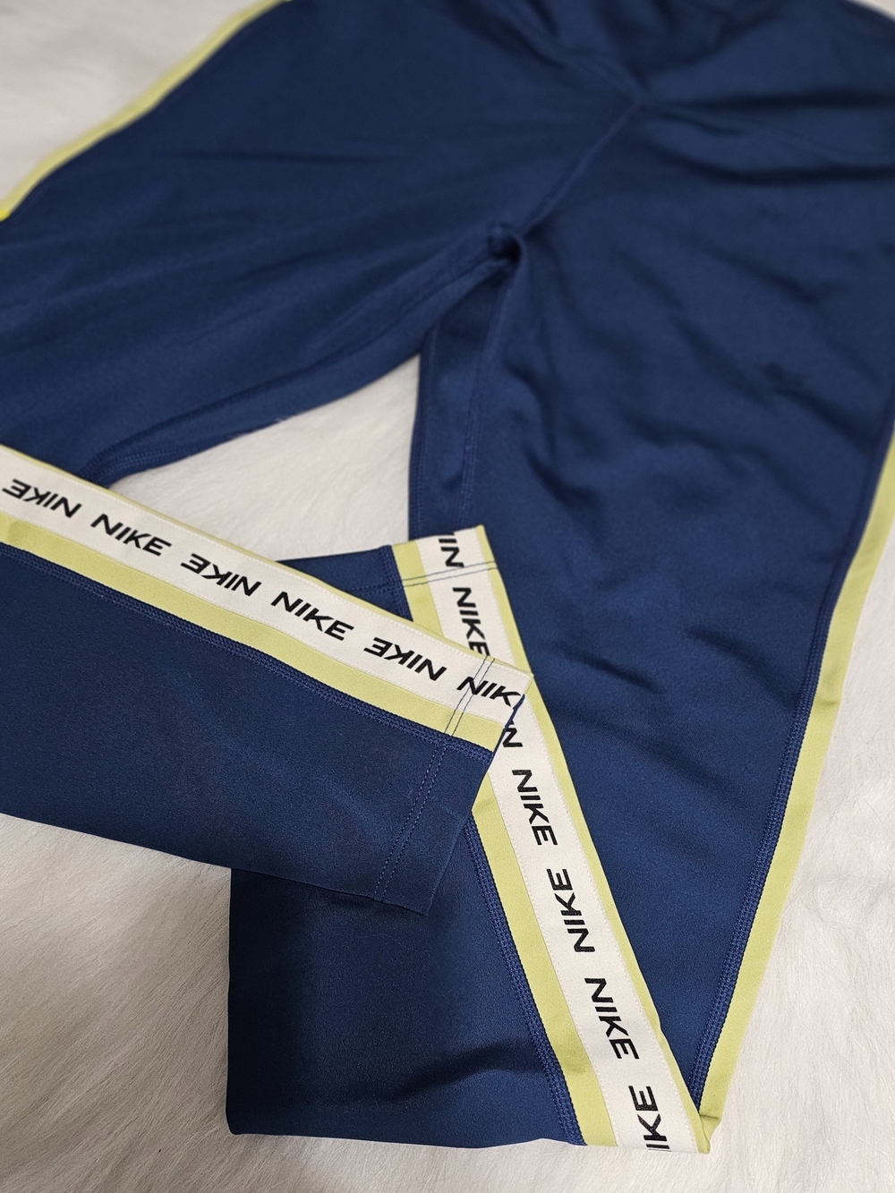 Nike Navy Leggings with Lime Trim